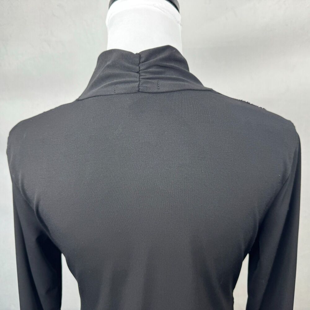 Alfani Women Blouse Sz M Long Sleeve V-Neck Ruched Front