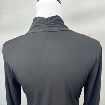 Alfani Women Blouse Sz M Long Sleeve V-Neck Ruched Front