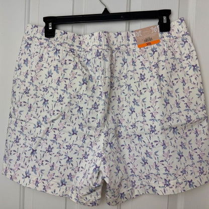 Jachs Girlfriend Women Sz XXL Shorts White Floral Chino Printed Midrise