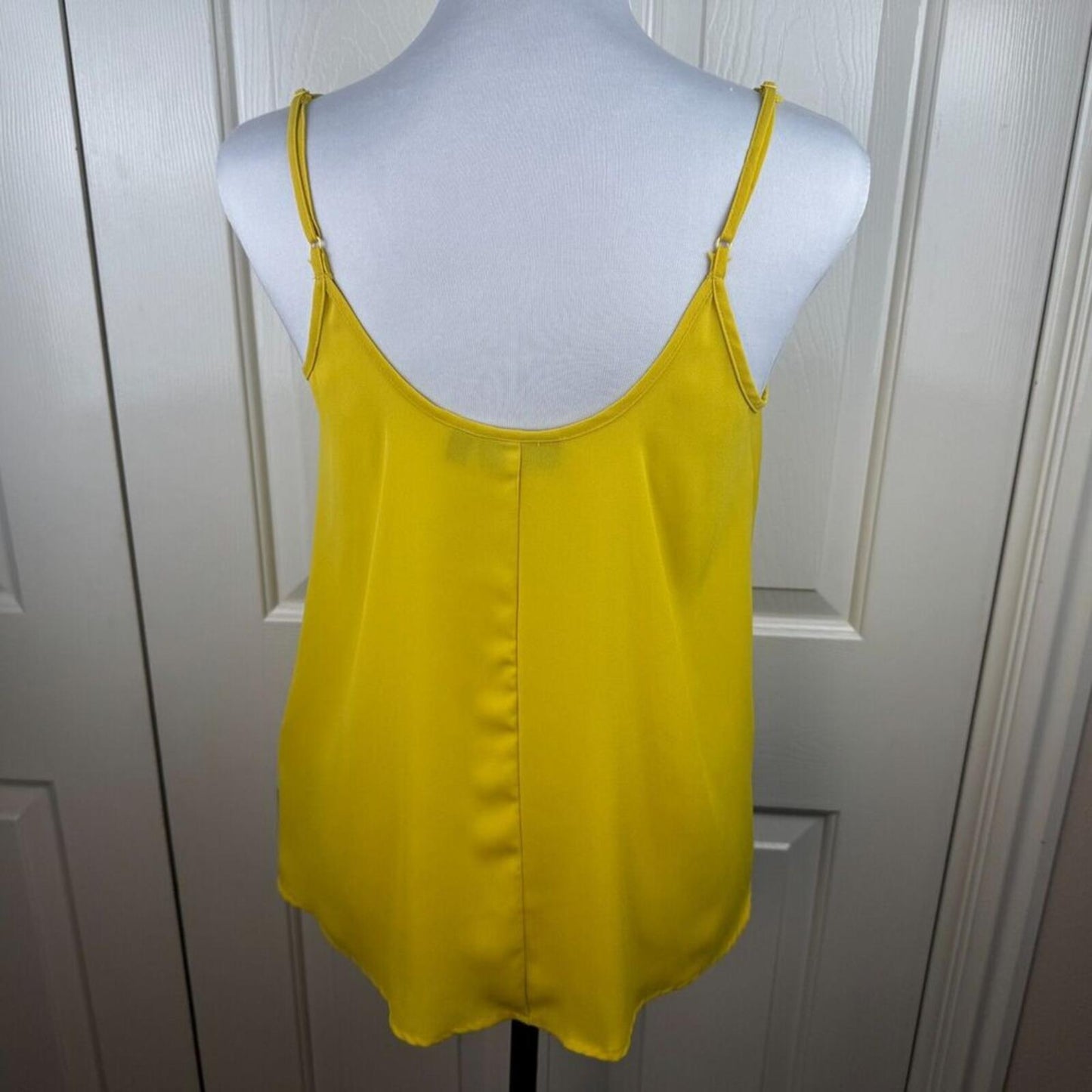 Apt 9 Women Sz S  Sheer Top Solid Yellow Adjustable Spaghetti Strap Chiffon