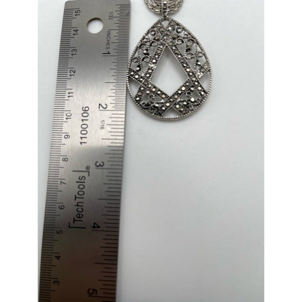 East 5th JCPenney Silver Tone Marcasite-Style Teardrop Necklace & Earrings Set