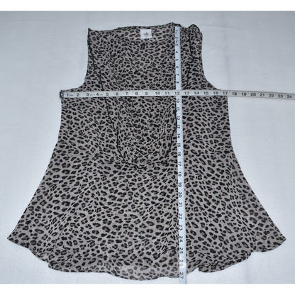 Cabi Top 2 Piece Sz M Leopard Print Flutter Ruffle Tank
