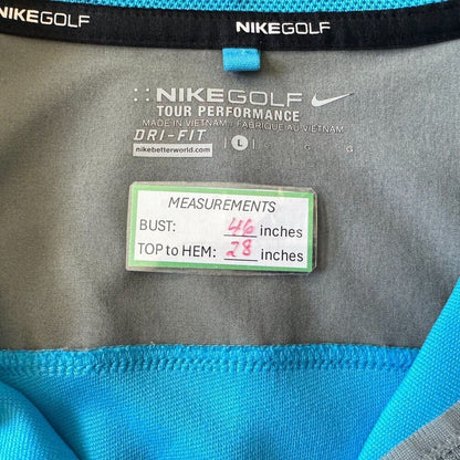 Nike Golf Dri-Fit Tour Performance Men Top Sz L 1/4 Zip Pullover Light Blue Gray