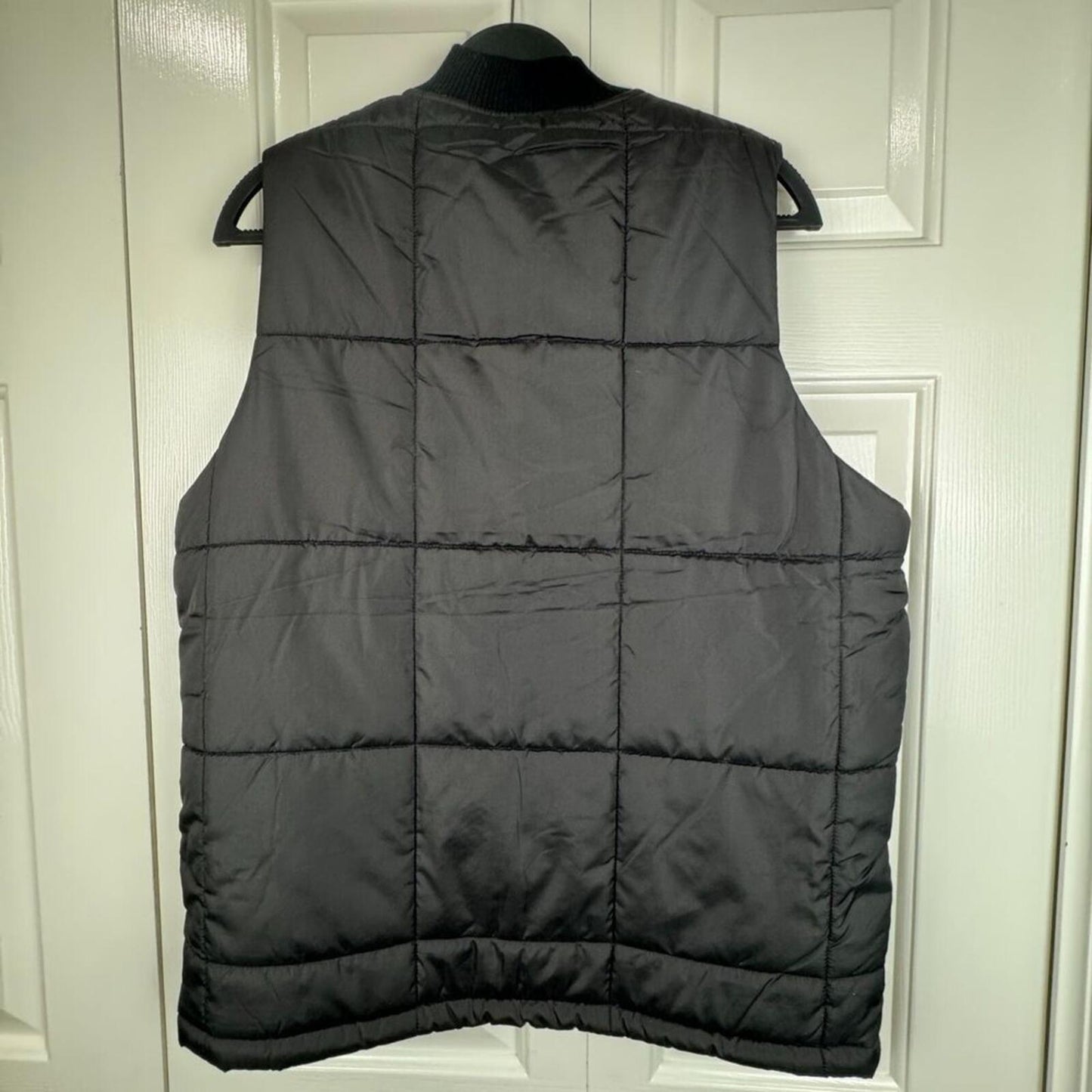 Weatherproof Vintage Men Medium Black Puffer Vest Fleece Lined Zip Pockets NWT
