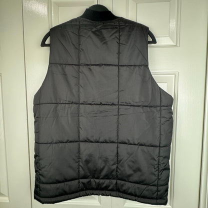 Weatherproof Vintage Men Medium Black Puffer Vest Fleece Lined Zip Pockets NWT