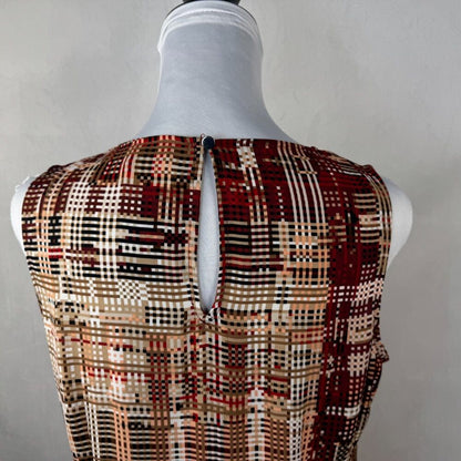 White House Black Market Sz S Geometric Print Asymmetrical Keyhole Sleeveless