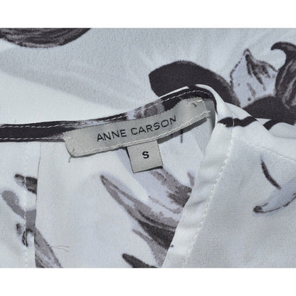Anne Carson Woman's White top and brown flowers Sleeveless Size S