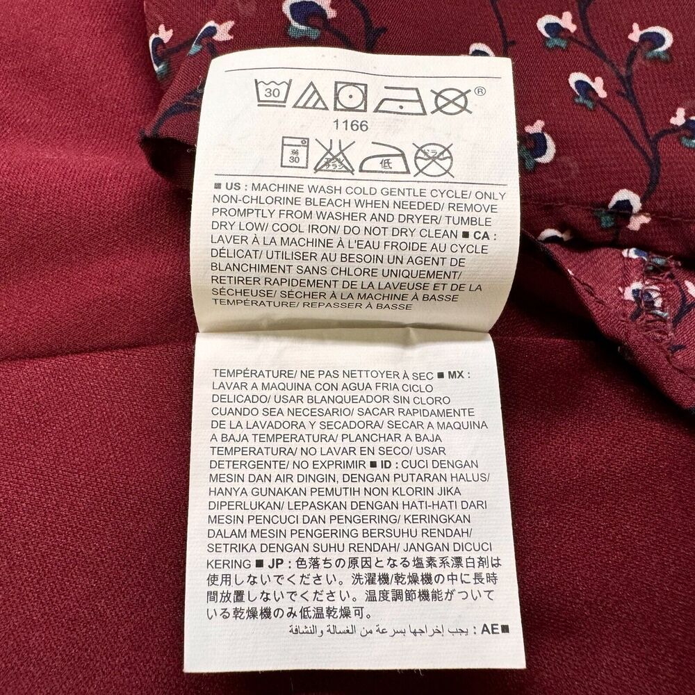 Old Navy Flare Skirt XS Mini Pleated Burgundy Floral Elastic Waist Pullover