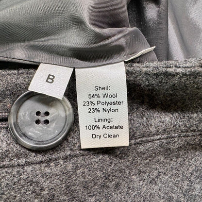 Loft Anne Taylor Skirt Sz 2P Button Wrap faux back pockets back center slit gray
