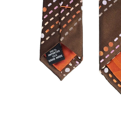 Ben Sherman Men Neck Tie Silk Brown Colorful NWOT