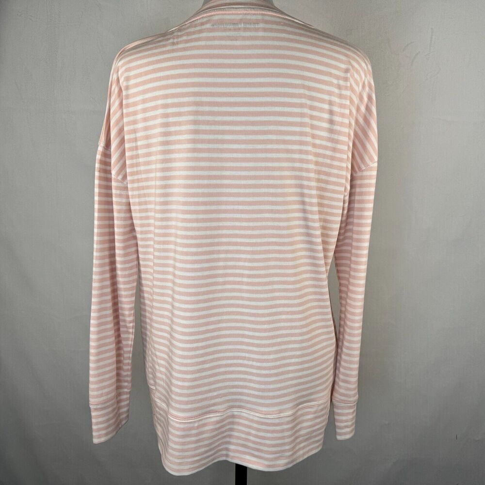 Tommy Hilfiger Sport Sz S Long Sleeve Boat Neck Banded Waistline Pink Stripe