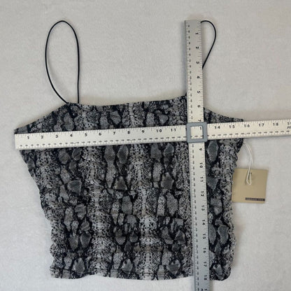 Active USA Crop Top Sz L NWT Mesh Snake Print Spaghetti Straps Elastic Stretch