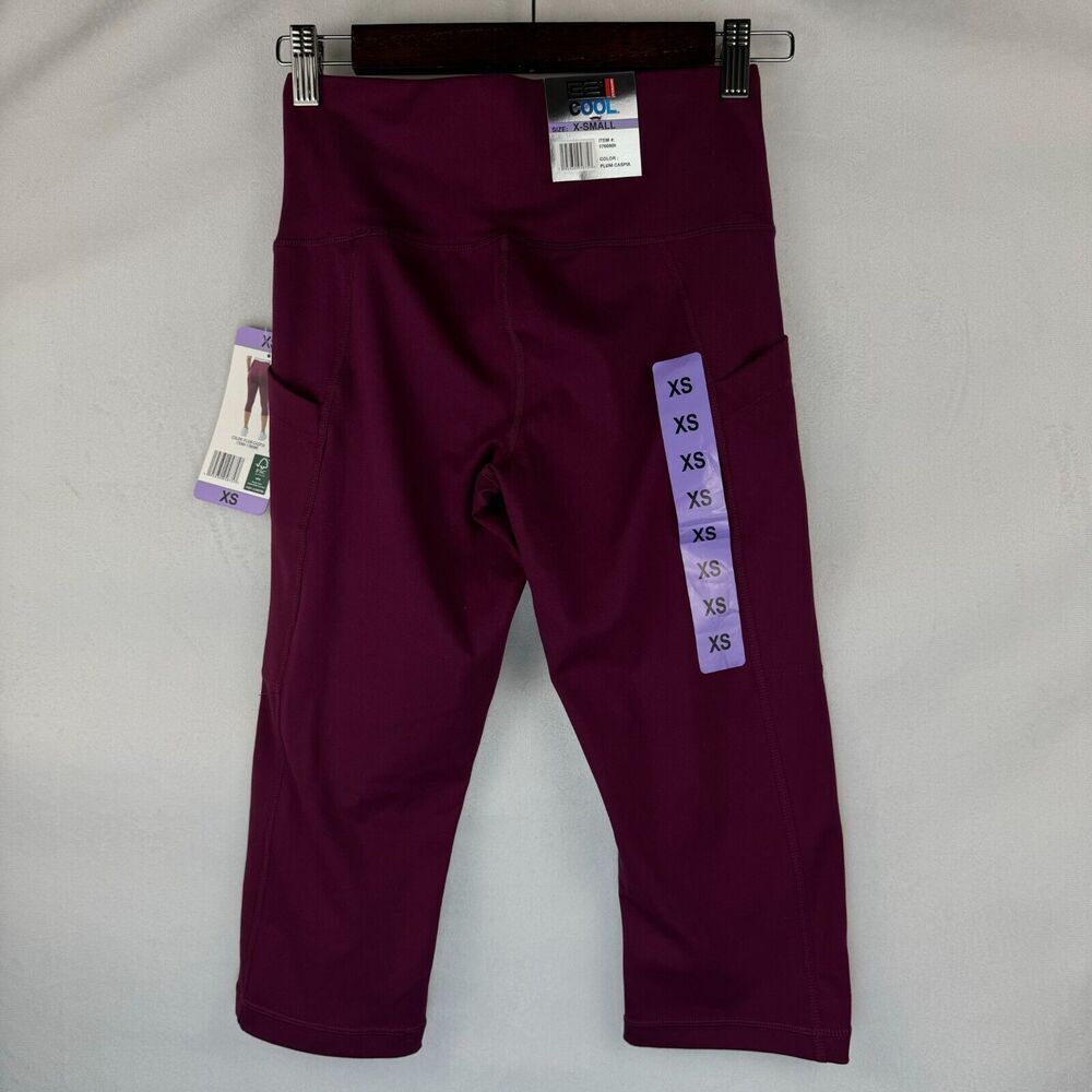32 Degrees Cool Women Sz XS Soft Active Capri Legging Pants Plum Caspia