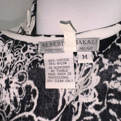 Alberto Makali Knit Top Sz M attached flowers with some Beads scoop neck