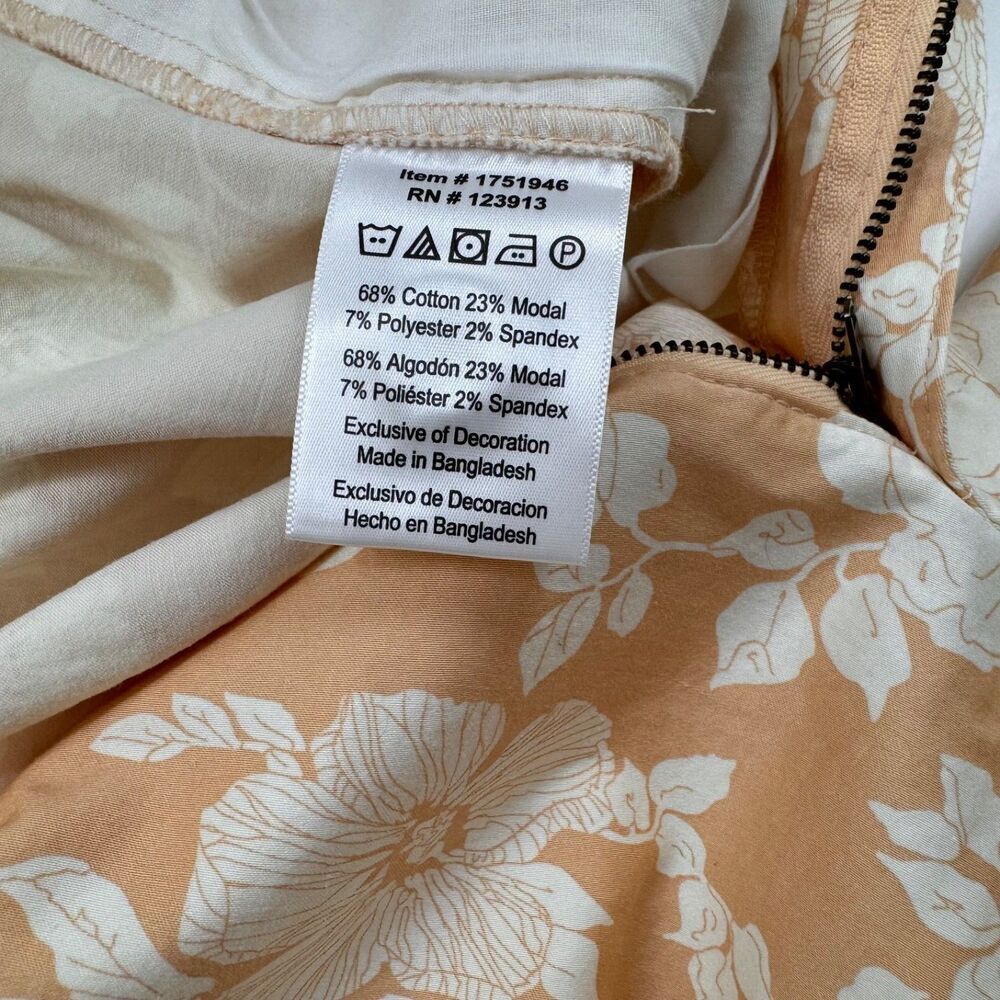 Jachs Girlfriend Women Sz L Shorts Zipper Tan Printed Floral Chino Midrise