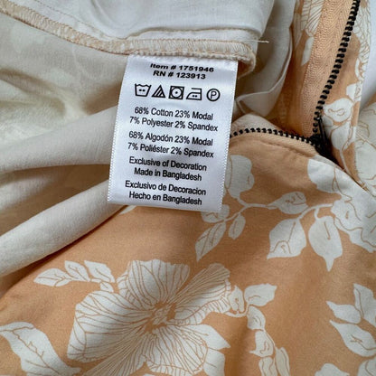 Jachs Girlfriend Women Sz L Shorts Zipper Tan Printed Floral Chino Midrise