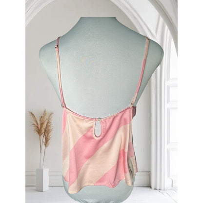 Victoria’s Secret Sz M Pink Stripe Camisole Satin Cropped