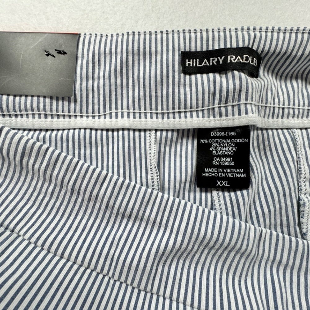 Hilary Radley Ladies Ankle Pant Sz XXL Off White Blue Pull-on