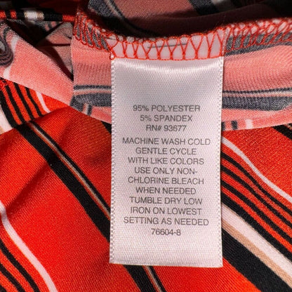 Liz Claiborne Ladies Blouse Sz S Career Vertical Stripe Cap Sleeve