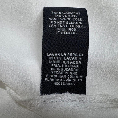 Zac & Rachel Top Sz M Sheer White Blouse Crochet Design On Front Sleeveless