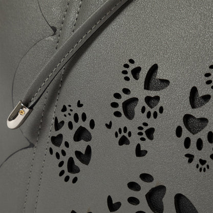 GreaterGood Bow & Hearts Paw Print Faux Leather Handbag
