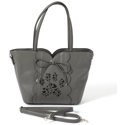 GreaterGood Bow & Hearts Paw Print Faux Leather Handbag