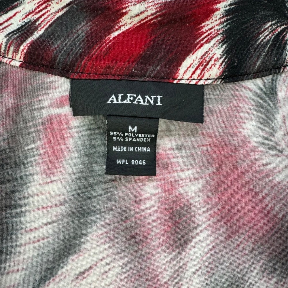 Alfani Women Blouse Sz M Tank Top Cowl Neck embellished black red gray white