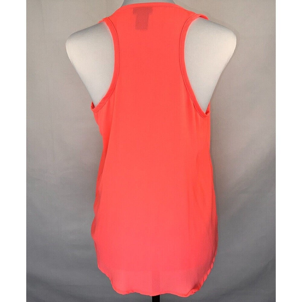 Rue 21 Tank Top Sz S Embellished Orange Strappy Racerback Sleeveless Flowy