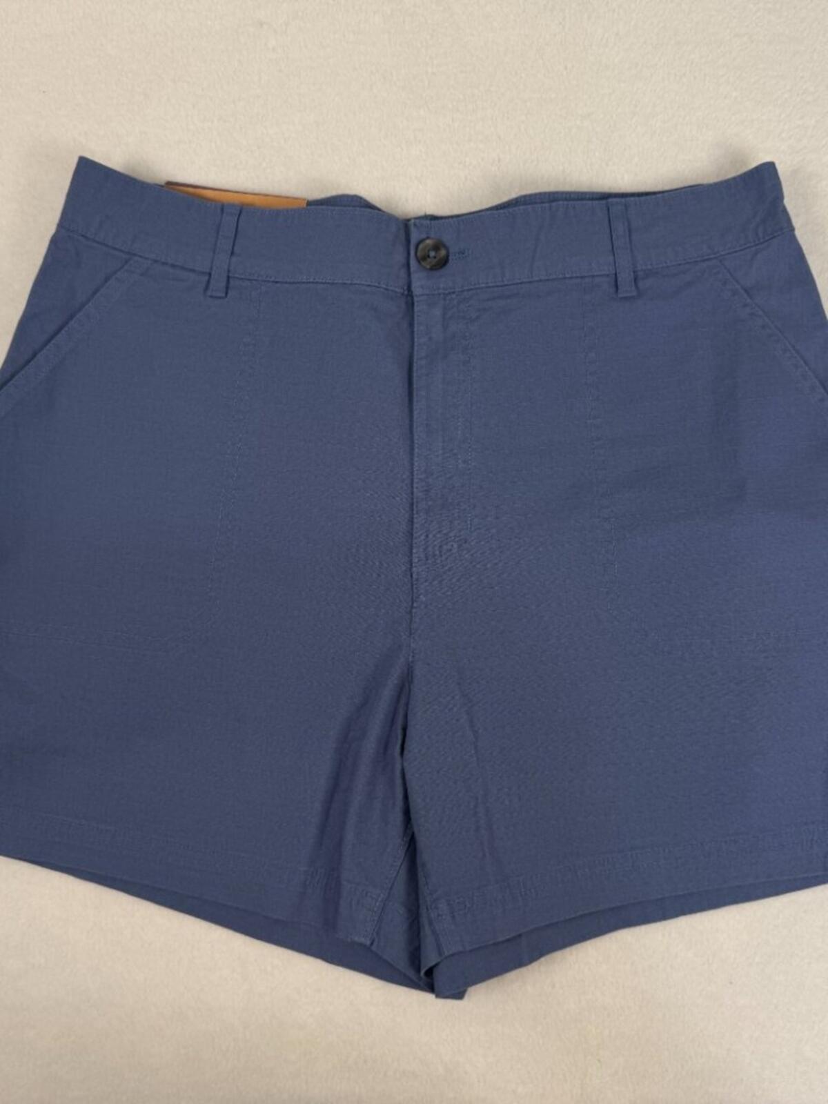 NWT Eddie Bauer Women's Ripstop Shorts Size 14 Blue Outdoor Hiking Travel B2250