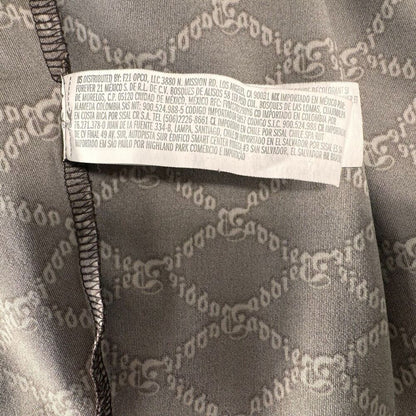 Forever 21 Women Crop Top Sz L Brown Print crew neck short sleeves