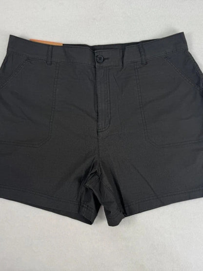 NWT Eddie Bauer Women's Ripstop Shorts Size 16 Black Outdoor Hiking Travel B2247