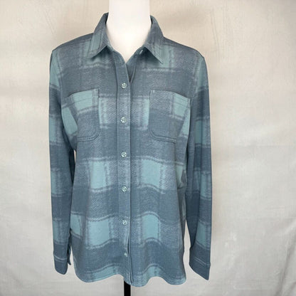 32 Degrees Heat Ladies Sz S Fleece Shirt Plaid Button Down Long Sleeve