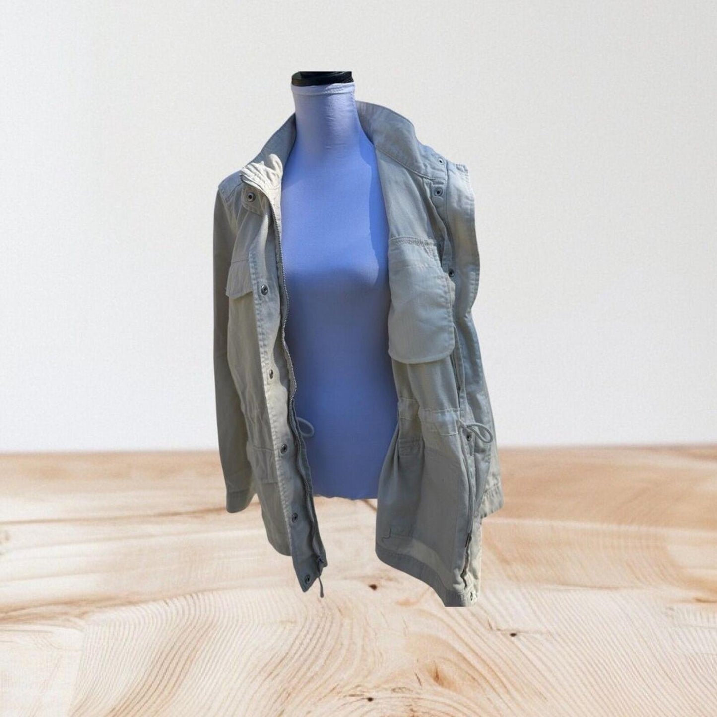 GAP Women Utility Jacket New Ivory Size L Drawstring Waist