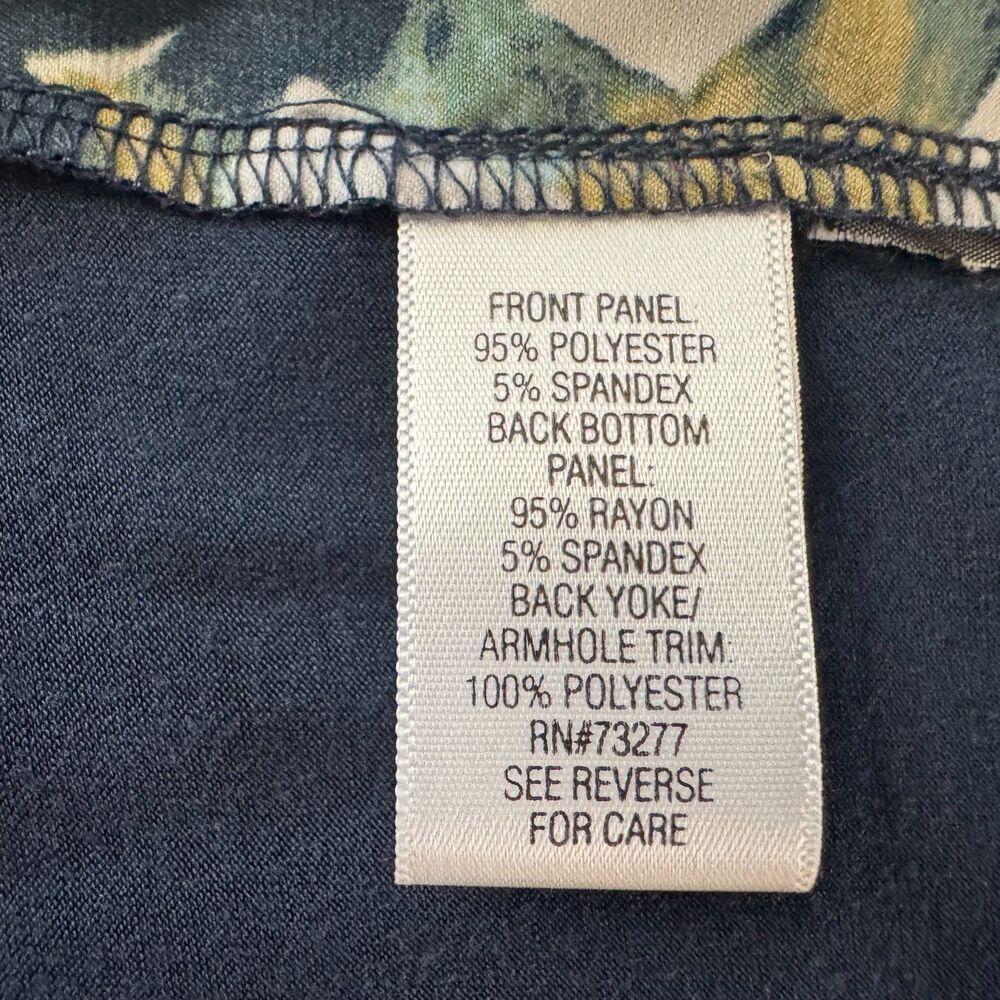 Simply Vera Wang Tank Top Sz S Multicolor Cap Sleeve V Neck Blue Mesh Trim