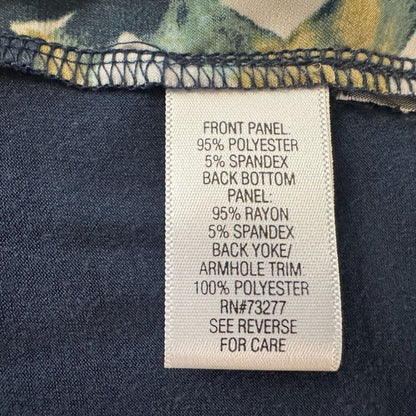 Simply Vera Wang Tank Top Sz S Multicolor Cap Sleeve V Neck Blue Mesh Trim