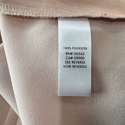 Calvin Klein Top Sz XS Dusty Peach Round Neck Short Sleeve Mesh Trim Keyhole