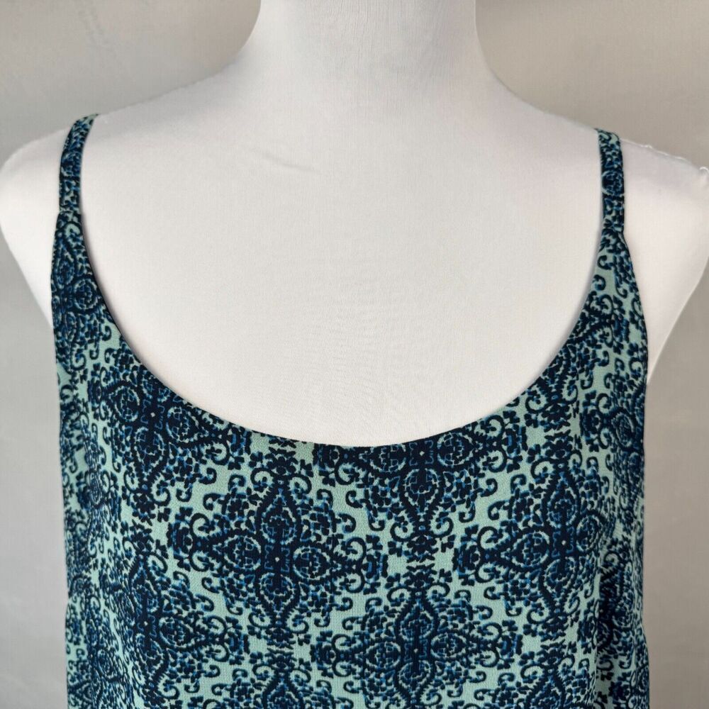 CAbi Tank Top Sz M Multicolor Border Stripe Lined Spaghetti Straps
