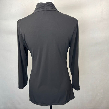 Alfani Women Blouse Sz M Long Sleeve V-Neck Ruched Front