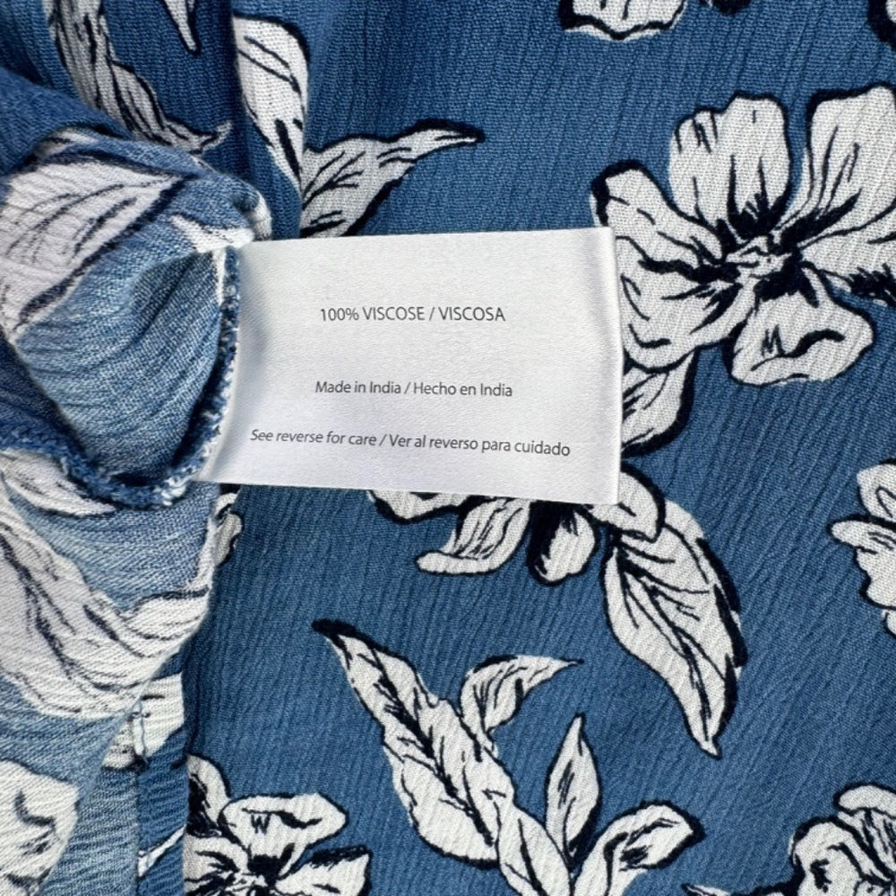 Blusa Peace & Pearls para mujer, talla grande, azul y negra, cuello en V, abotonada, manga corta