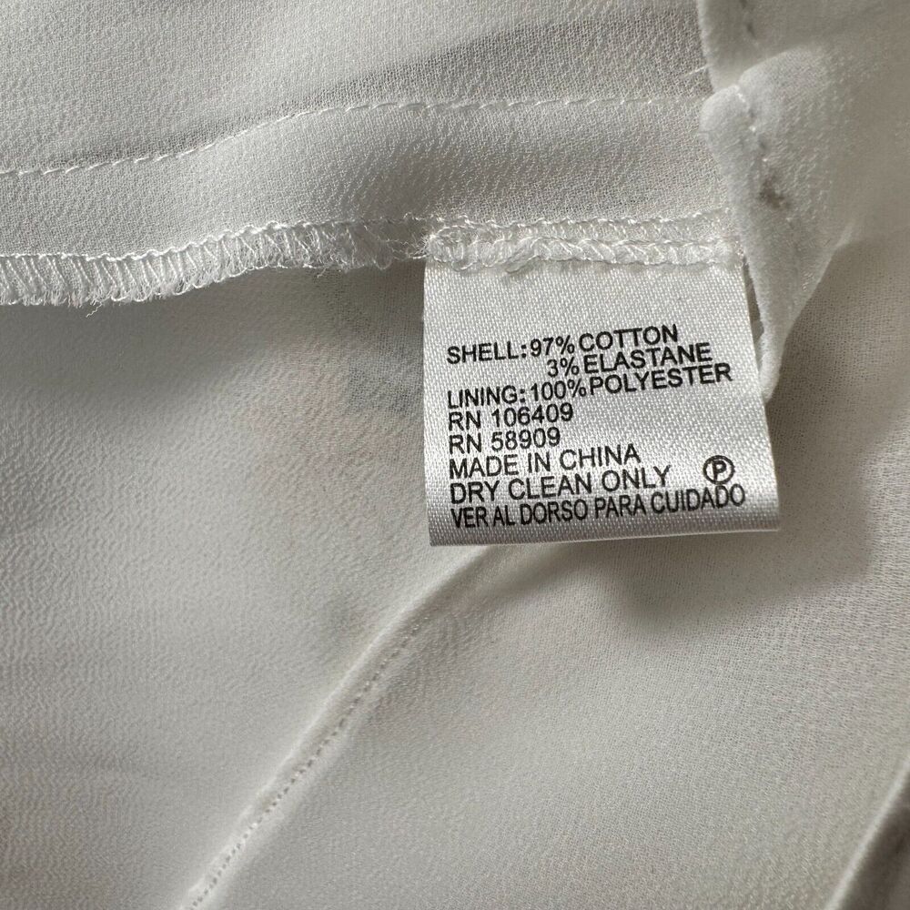 Antonio Melani Yumi Blouse Sz XS V-Neck Sleeveless Ivory & Persimmon two layers