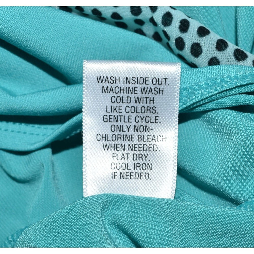 Dana Buchman Teal Green Black White Print Sleeveless V Neck Top - Size Medium