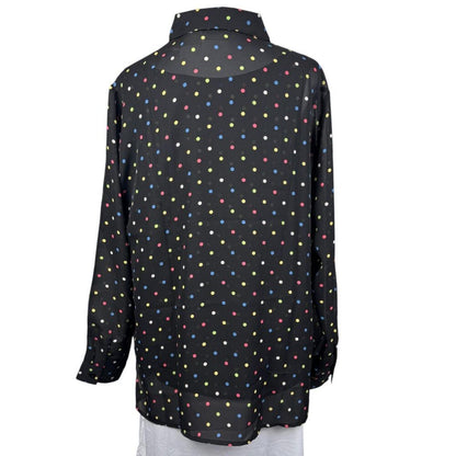 Liz Baker Women's 2-Piece Set Size 16W Black Polka Dot Blouse and Tank NWOT