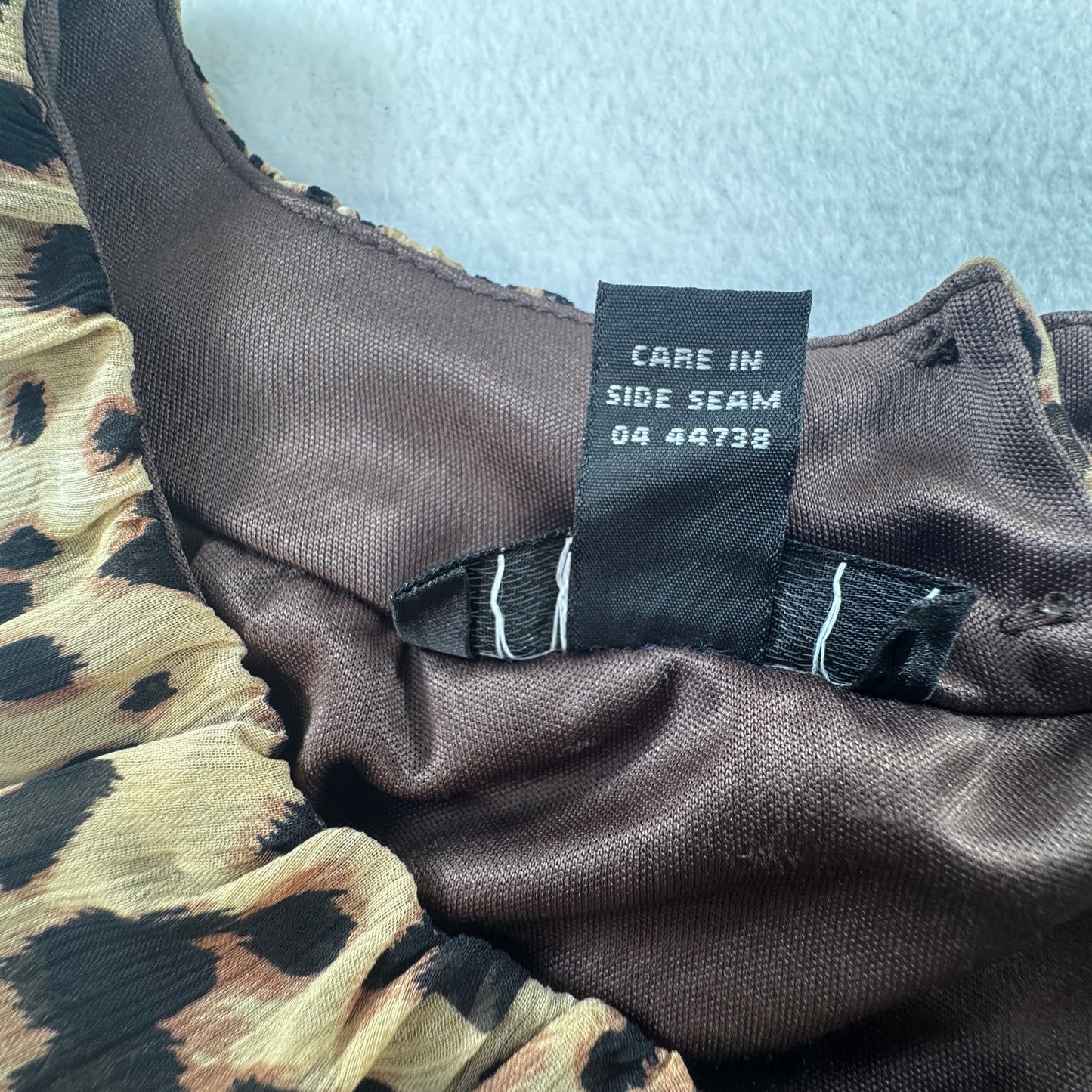 AGB Women’s Leopard Print Sleeveless Blouse Size M Floral Accent