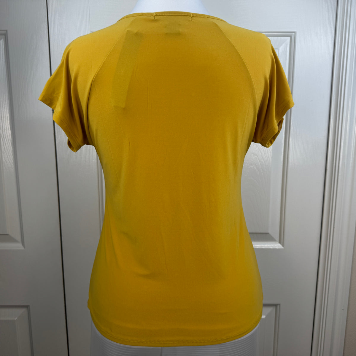 Adele & May Women’s Small Mustard Yellow Rhinestone Cutout Sleeve Top NWT