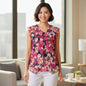 Adele & May women's multicolor floral sleeveless handkerchief hem tunic top size medium