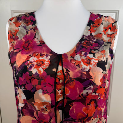 Adele & May Women's Floral Sleeveless Handkerchief Hem Tunic Top Size M