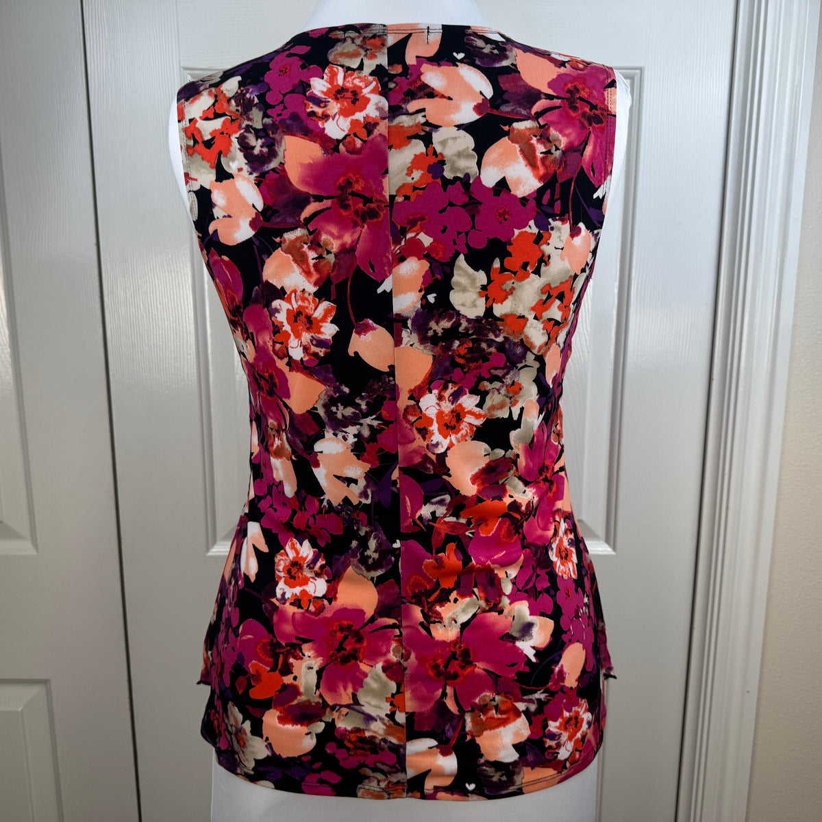 Adele & May Women's Floral Sleeveless Handkerchief Hem Tunic Top Size M