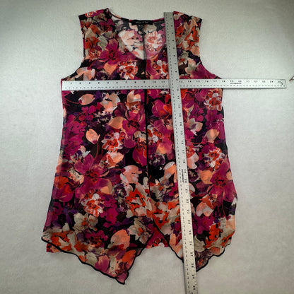 Adele & May Women's Floral Sleeveless Handkerchief Hem Tunic Top Size M