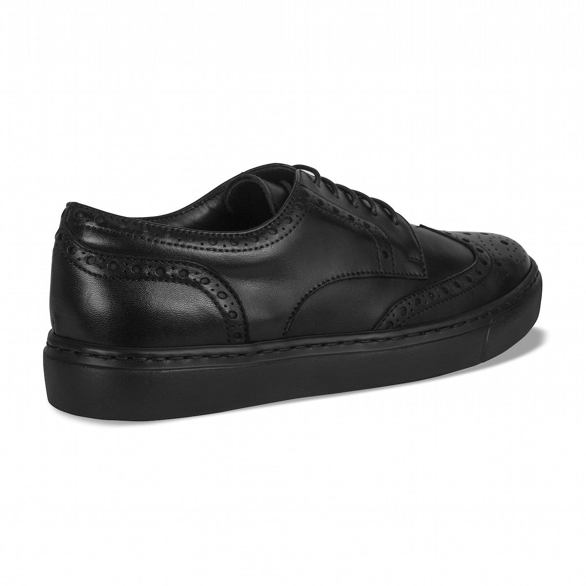 MOCALMO Women's Aida Leather Wingtip Sneakers – Black