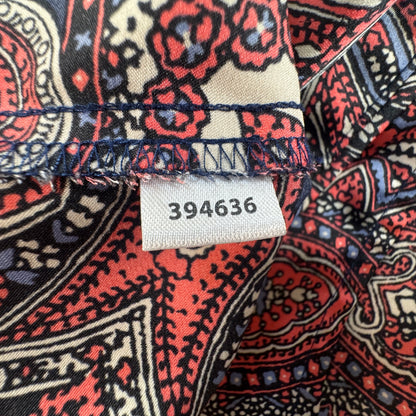 Ann Taylor Petite Women's Paisley Sleeveless Blouse Navy Coral Size XSP